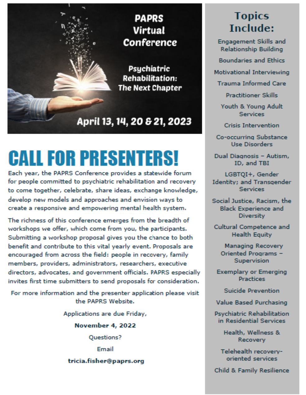 2023 Call for Presenters Announcement